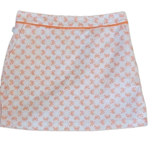 IZOD XFG Orange Butterfly Print Gold Skort Size 12 EUC